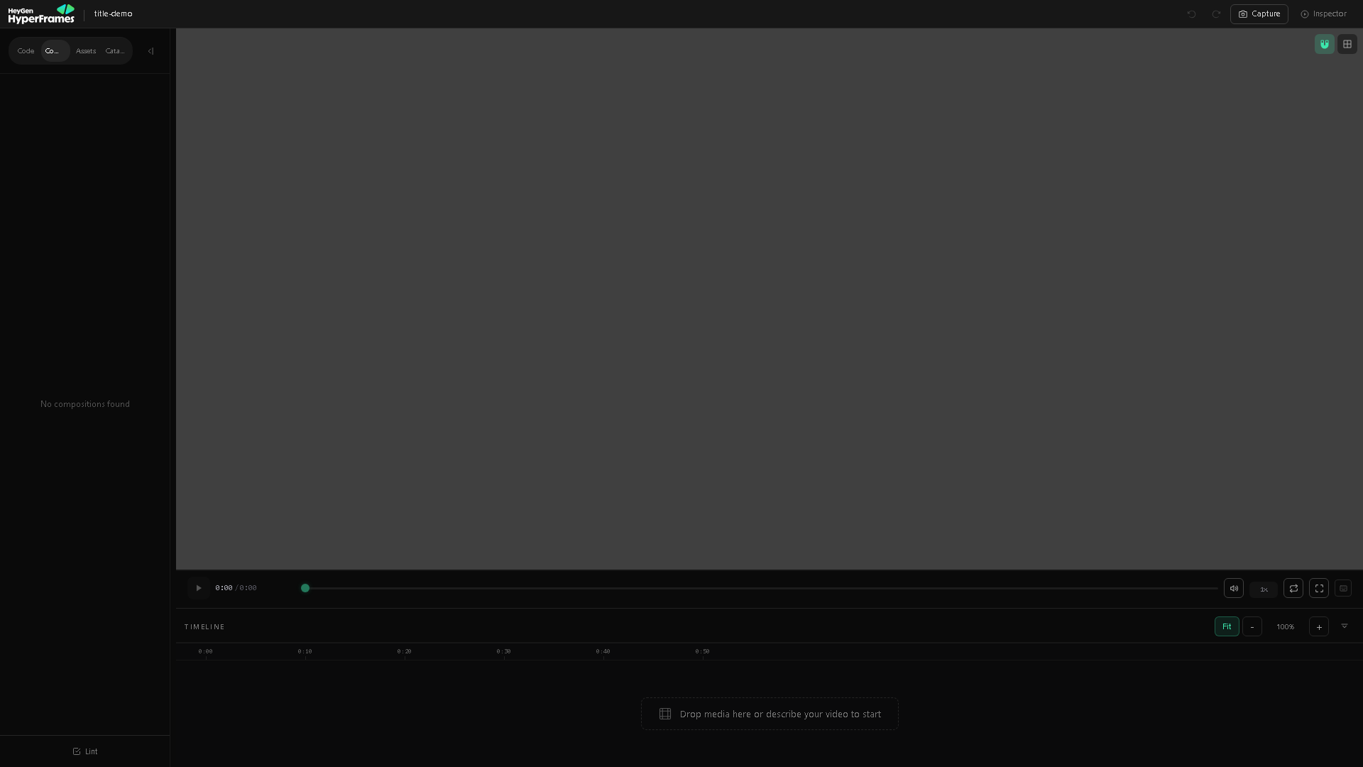 HyperFrames Studio 预览界面